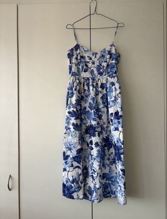 Blue Floral Midi Sundress, Perfect for Summer Days!