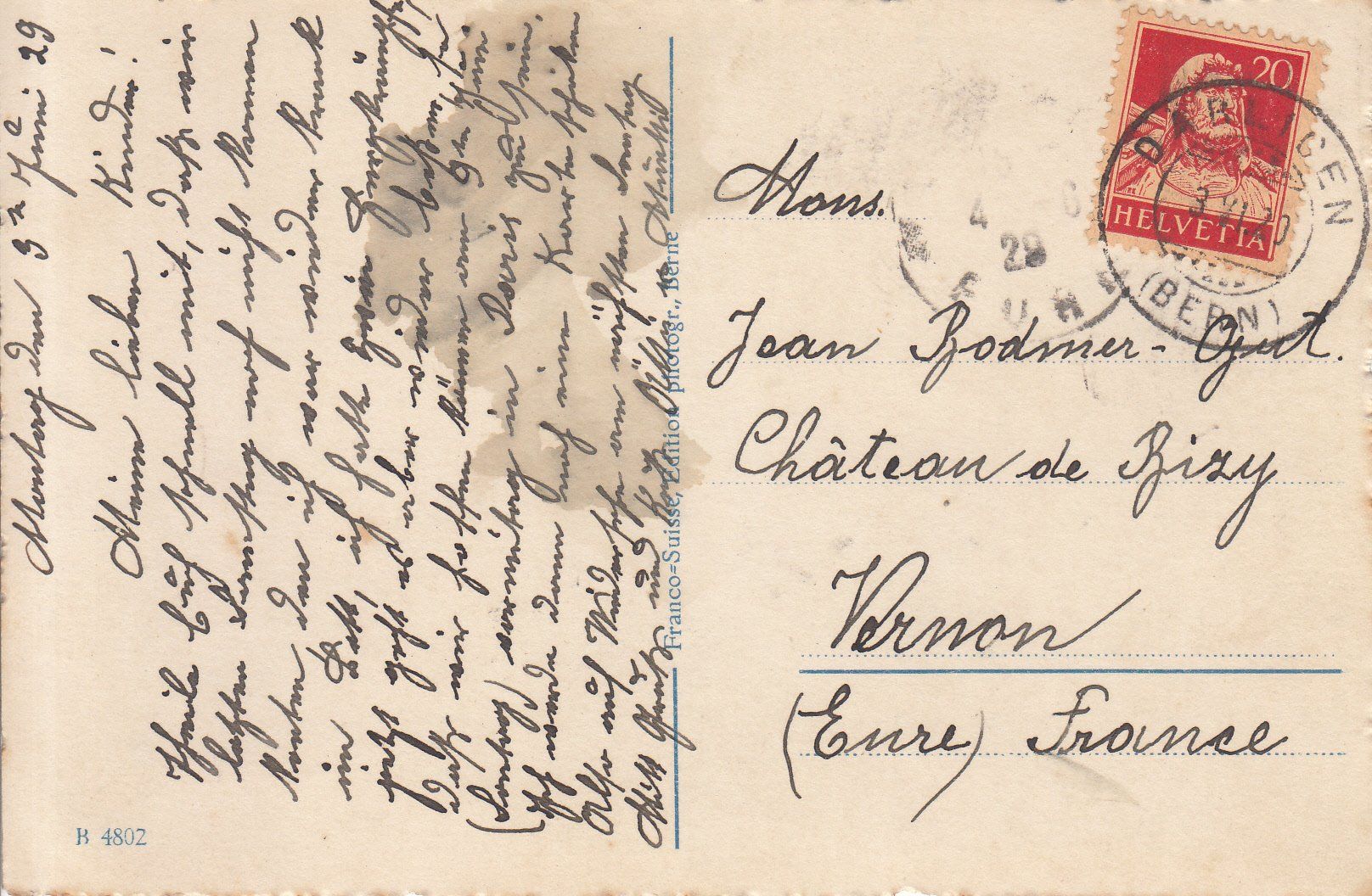 Cartoline postali: Thun Schadaupark 1920 – Usato da Bürglen TG venduto da StampGraf 1
