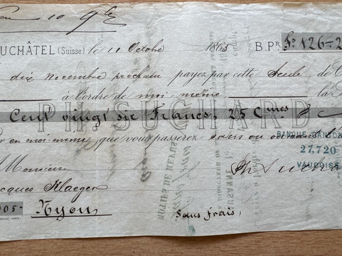 Documenti: Facture Chocolat Suchard Signature Suchard Philippe – Usato da GRAND - LANCY venduto da petitpain67 2