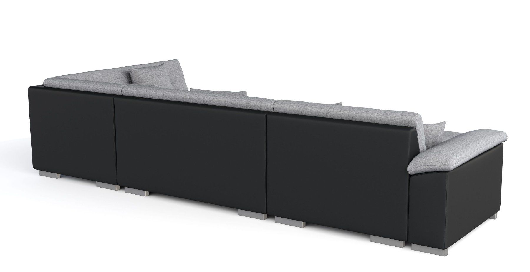 Divani: Ecksofa U-Form mit Bettfunktion & Stauraum, Grau/Schwarz ... – Nuovo e nell'imballaggio originale da Zug venduto da Cheap-Shop 1