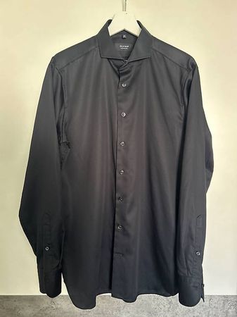 Hemd schwarz Olymp Signature Grösse 40 Tailored Fit