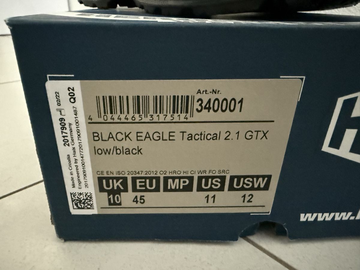 Haix Scarpe da uomo: HAIX BLACK EAGLE TACTICAL 2.1 GTX LOW/BLACK GR. 45 – Nuovo (secondo la descrizione) da Rorbas venduto da Schnappi86 3