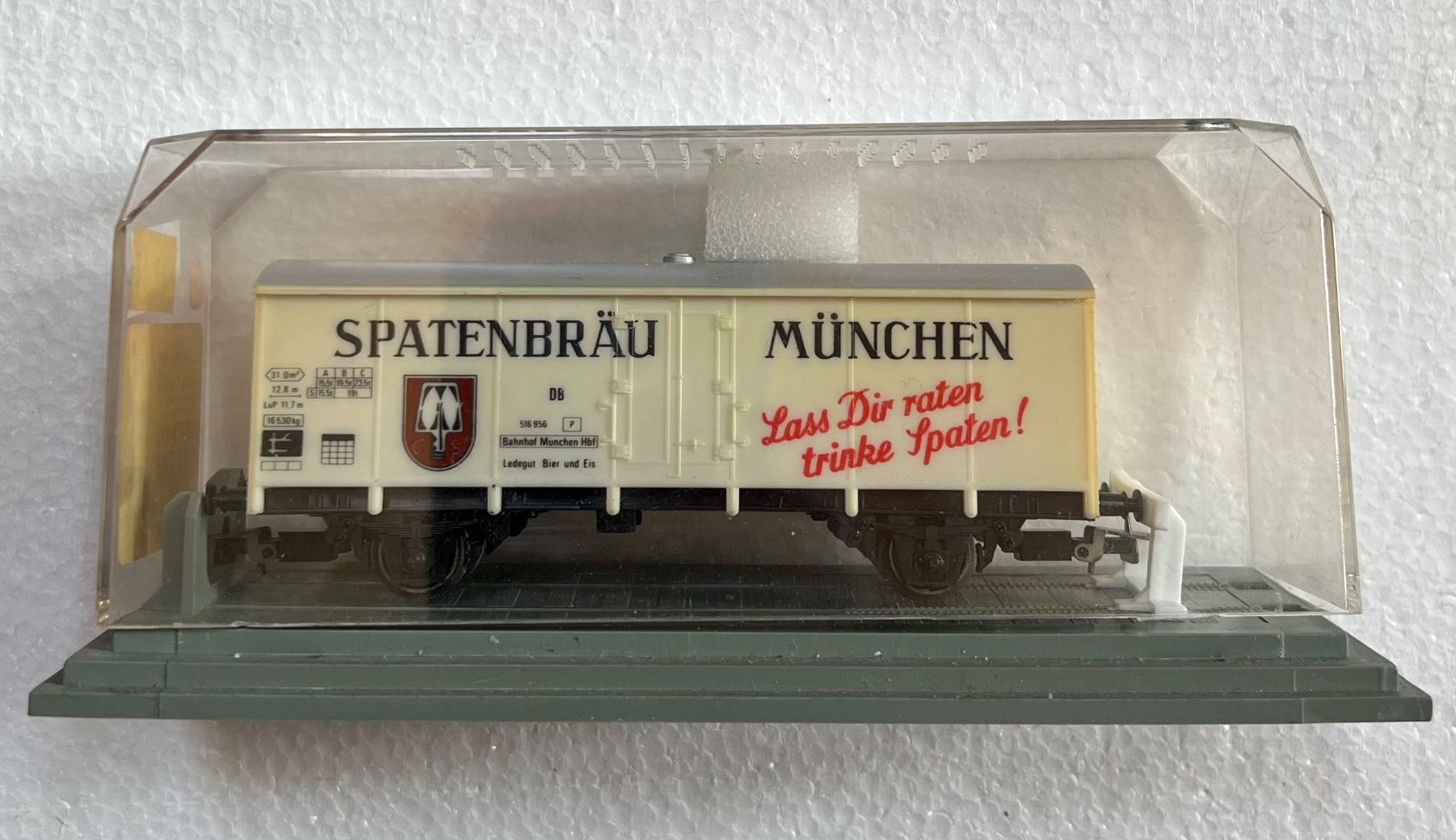 Jouef Modellini di ferrovie: Jouef H0 Spatenbräu Bierwagen – Usato da Rebstein venduto da keeljohnpirat 2