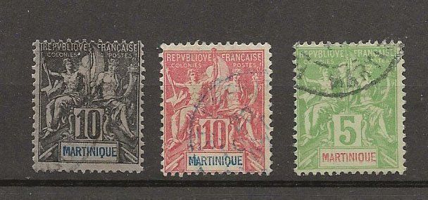 Tutti i francobolli: Lot Martinique 06 1892 .. – Usato da Sion venduto da PierreP01