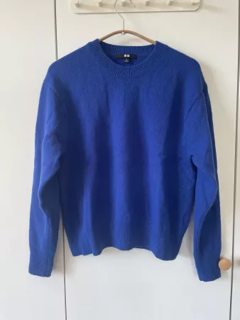 Uniqlo Wolle Strickpullover Blau – Grösse S (100% Wolle)