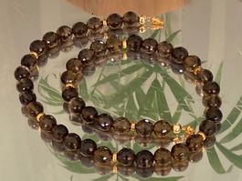 Collier vintage en quartz fumé