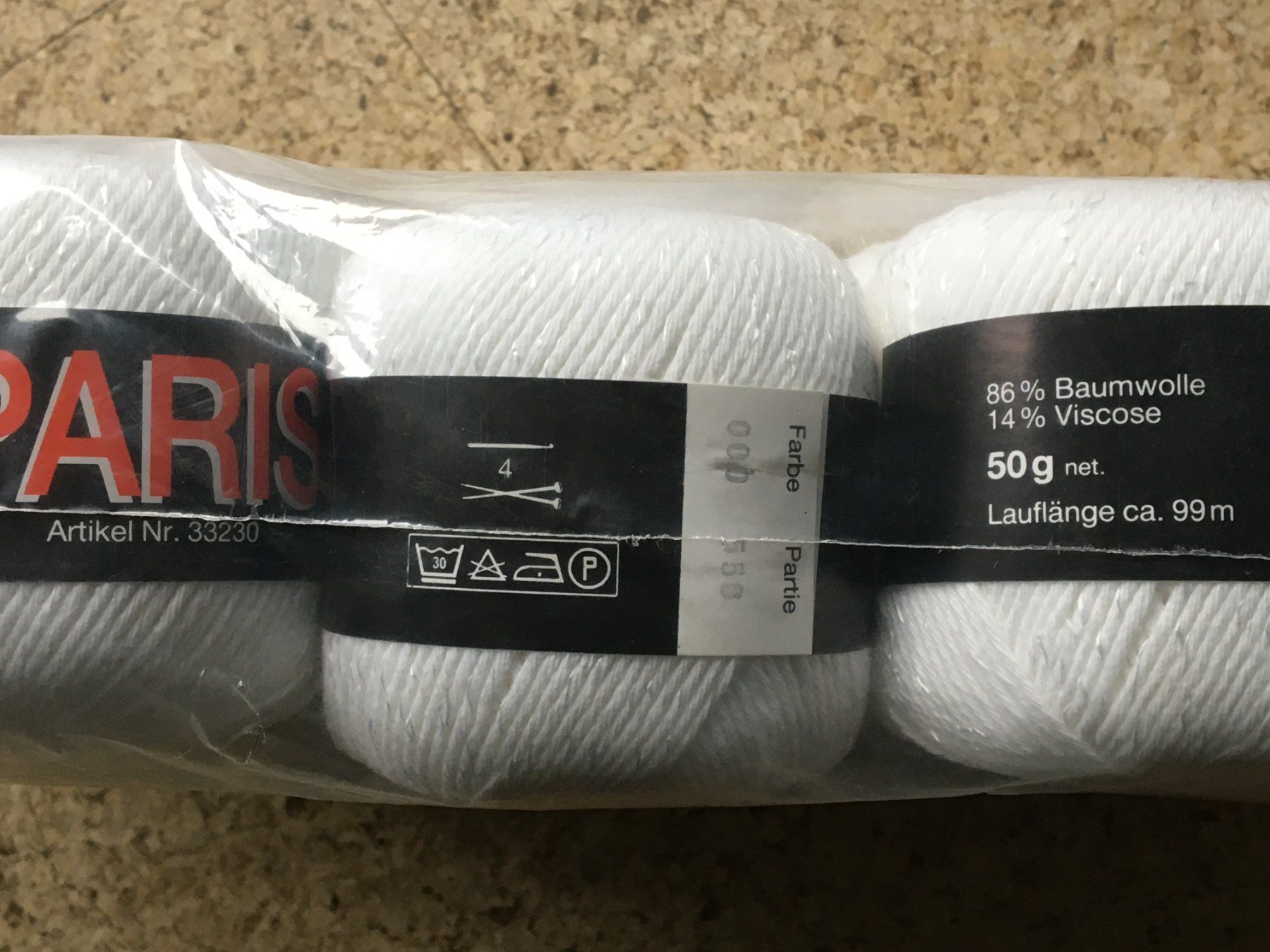 Cordicelle & Fili: Garn, 86% Baumwolle, 14% Viscose, weiss, neu – Nuovo e nell'imballaggio originale da Bern venduto da Debo99