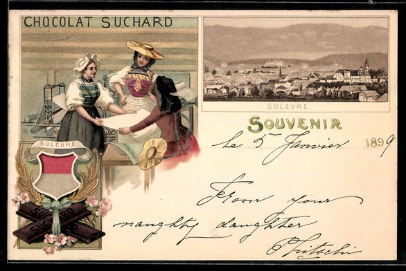 Cartoline postali: Soleure, Totalansicht, Chocolat Suchard, – Usato da Berlin venduto da bartko-reher