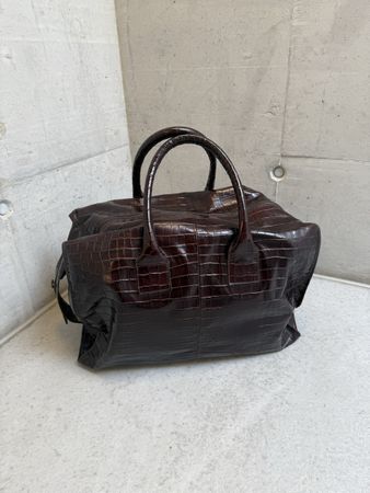 Schöne Tasche Reisetasche aus echtem Leder mit Kroko-Optik