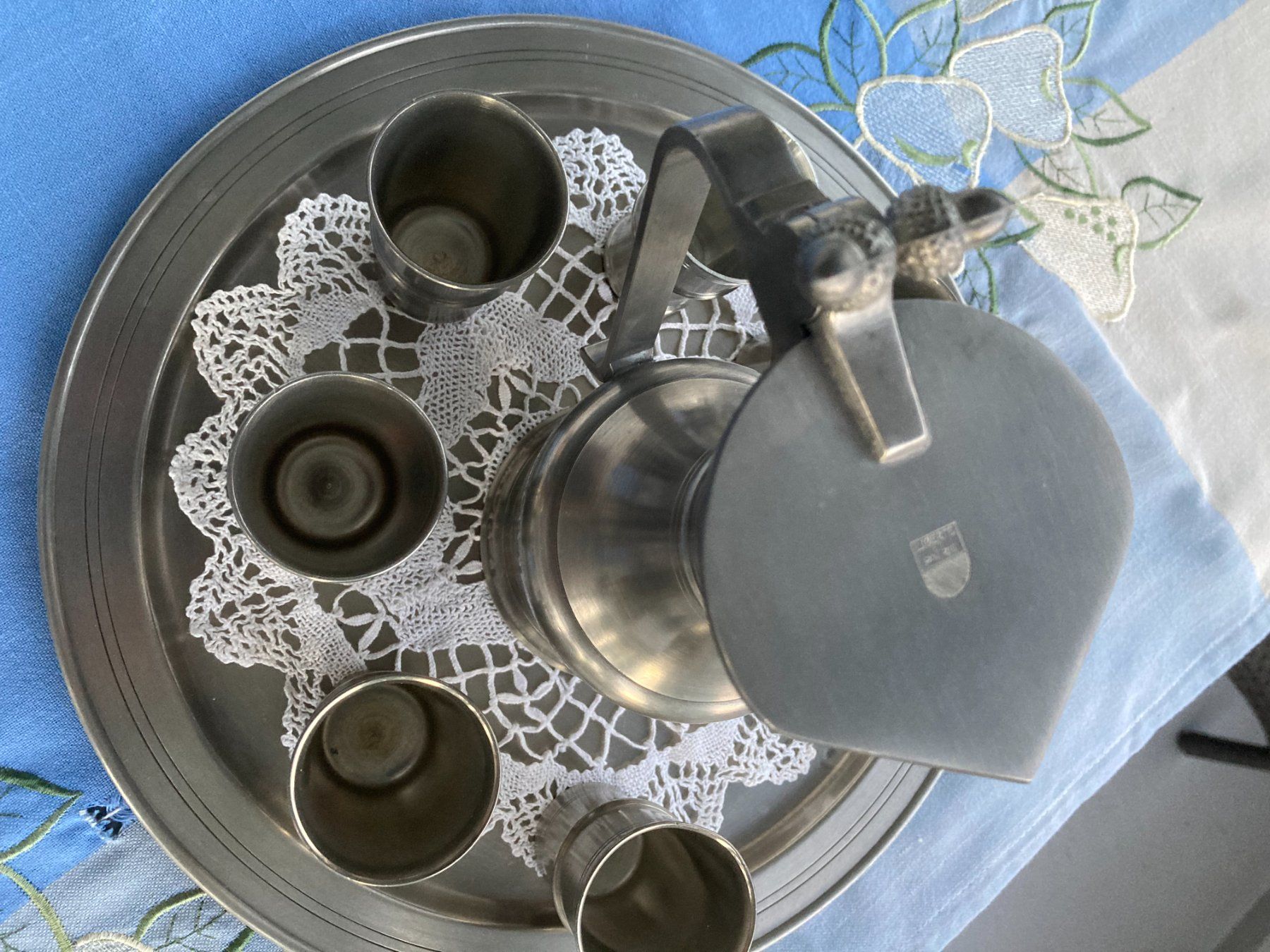 Tutte le decorazioni: Zinnset mit Kanne,Becher,Tablett – Usato da Luzern venduto da Hhuber2 1