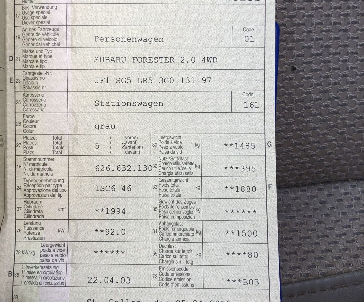 Subaru Autos: Subaru Forester  – Defekt aus Degersheim von Claas18 5