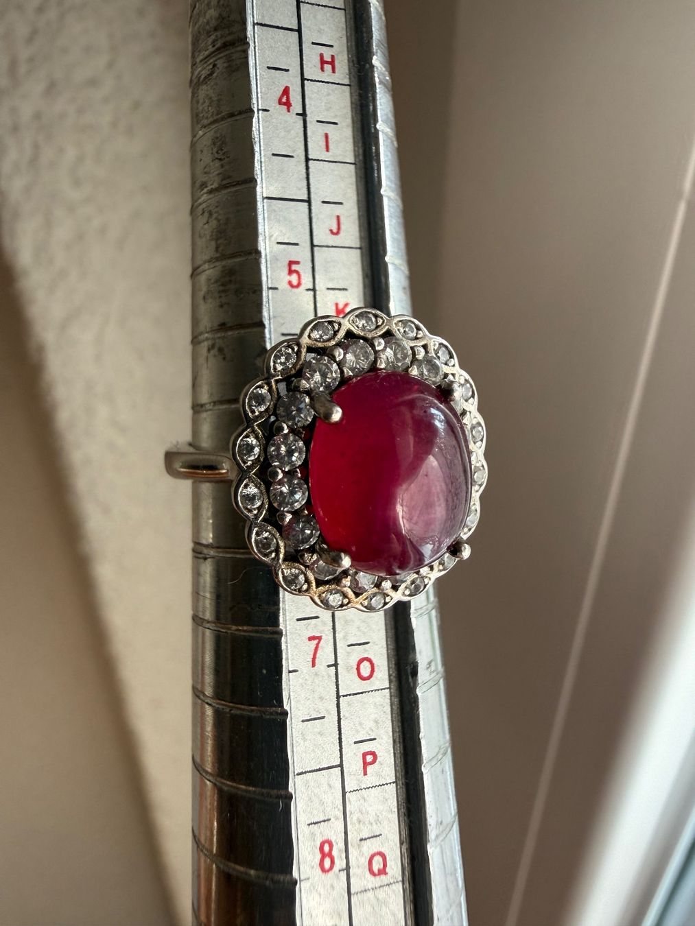 Anelli: Vintage Silber Ring mit Rubin 925 – Usato da Spiegel b. Bern venduto da Rogger72 7