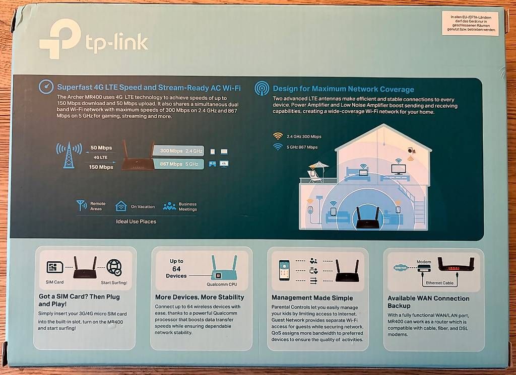 TP-Link Modem & Router: 4G LTE Router tp link AC1200 – Usato da Mosnang venduto da alfatierli 3