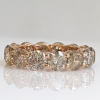 Bague Or Rose 18K – 14 Diamants Naturels 8.12 ct – IGI