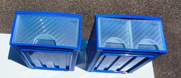 Rotho Kunststoff-Schubladenboxen (2er-Set) – Blau/Transparen