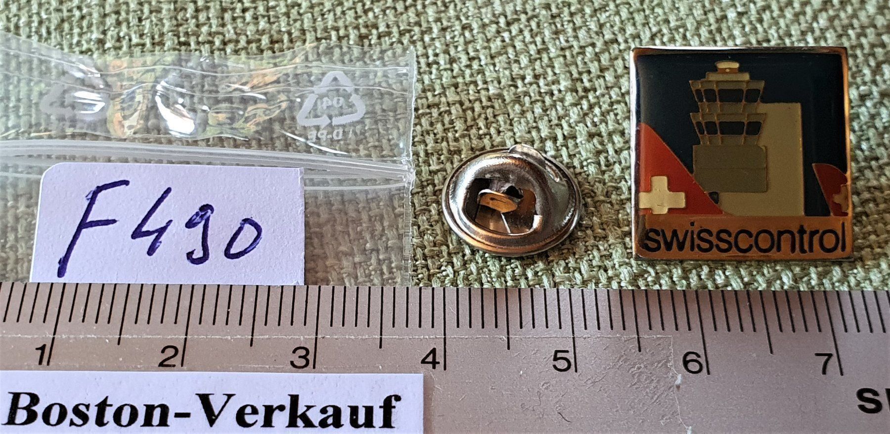 Swissair Placchette & Badge: F490 - Pin Swisscontrol Tower Swissair – Usato da Reinach BL venduto da Boston-Verkauf 2