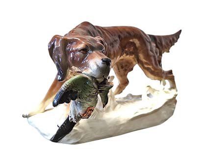 Statuette: Grosse Keramik Figur Vintage, Jagdhund "Royal Dux" – Usato da Zug venduto da urzeit 1