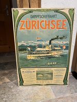 Plakat Dampfschifffahrt Zürichsee Dampf Schiff Escher Wyss
