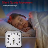 Quarz Wecker Analog mit Nachtlicht Schwarz Leise