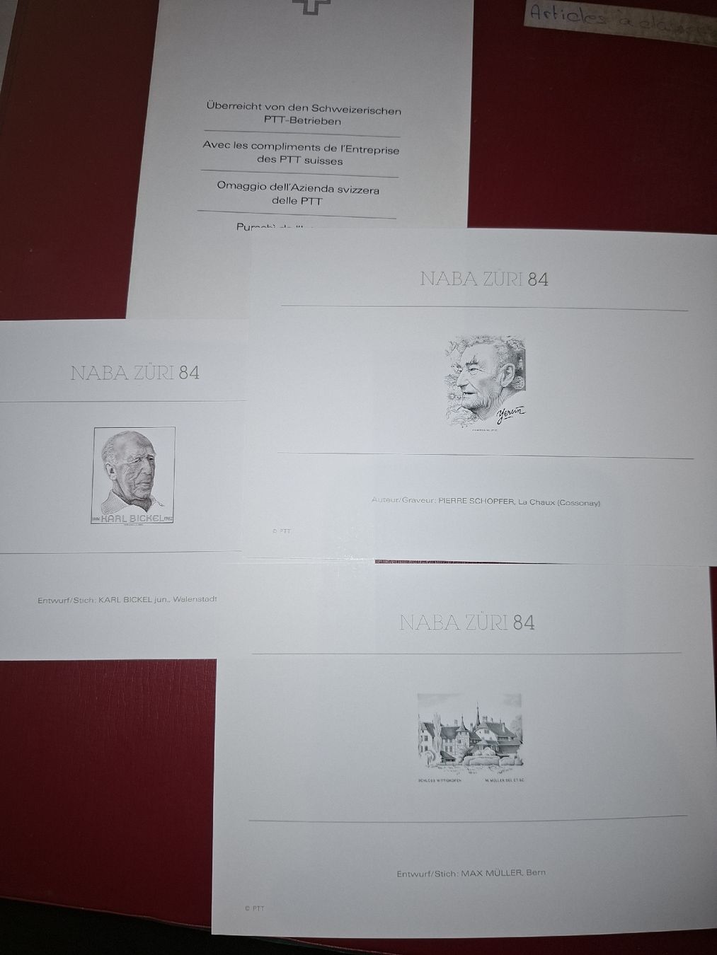 Tous les timbres: PTT Hefte 60Stk + mit Stich Bickel Probe  – D'occasion à Balgach par SIMEON27 1
