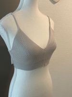 Bustier - Top beige Rippstrick von H&M Gr. S