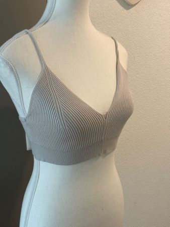 Bustier - Top beige Rippstrick von H&M Gr. S