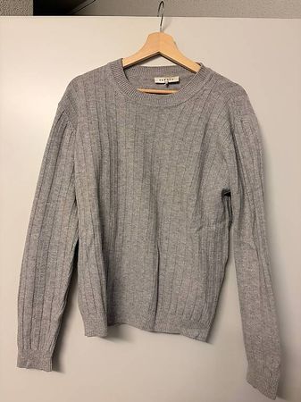 Sandro Paris Pullover (Rippstrick) grau, Wolle/Kaschmir, M