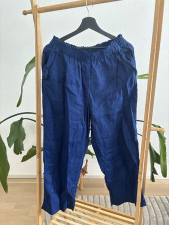 Damen Culotte Leinenhose königsblau Gr. M
