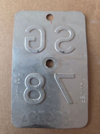 Sachs Insegne: Velonummer SG 78 plaque Velo – Usato da Schenkon venduto da Uhu007 1