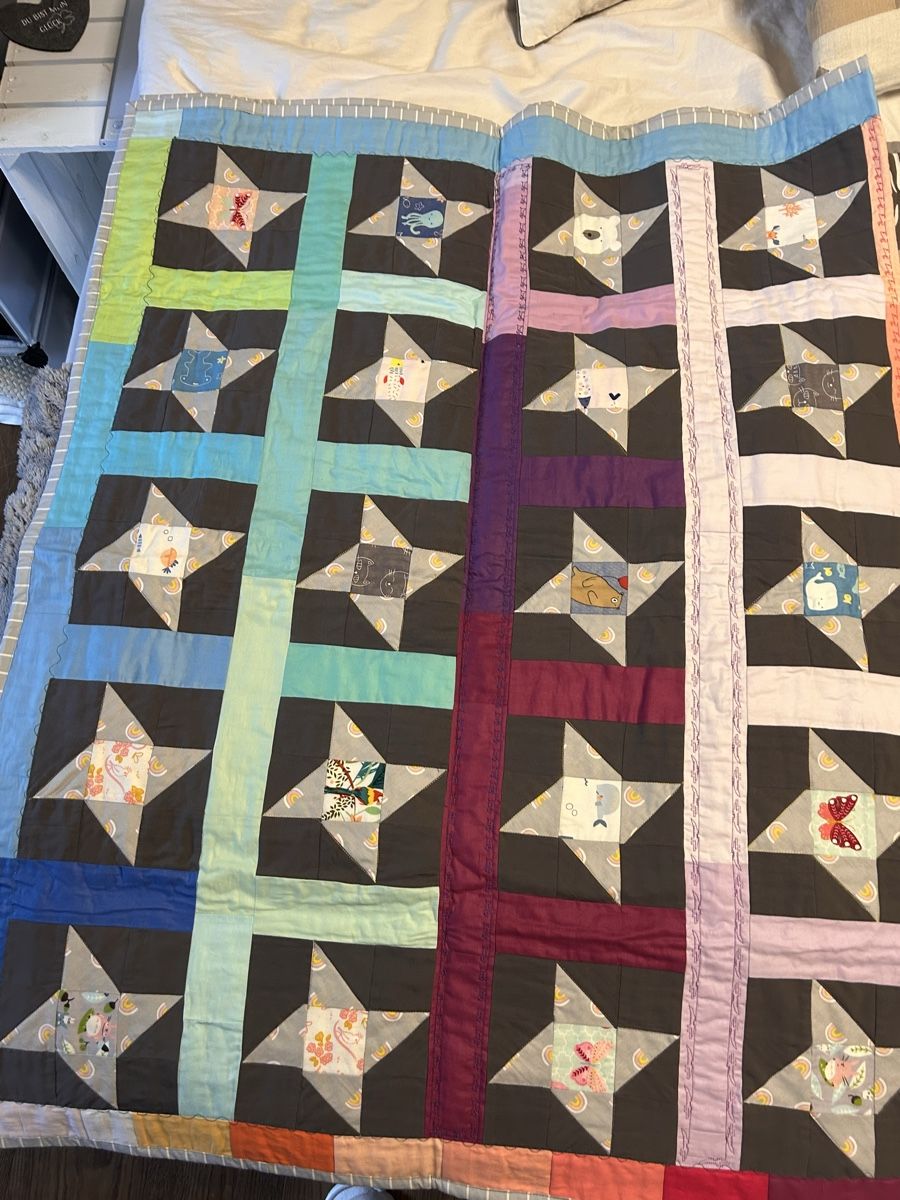 Decken: Handgefertigte Patchwork-Decke bunt mit Tiermotiven – Neu (gemäss Beschreibung) aus Rheineck von snc_g95p 2