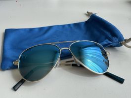 Polaroid Sonnenbrille Pilot mit blauen Gläsern für Kinder