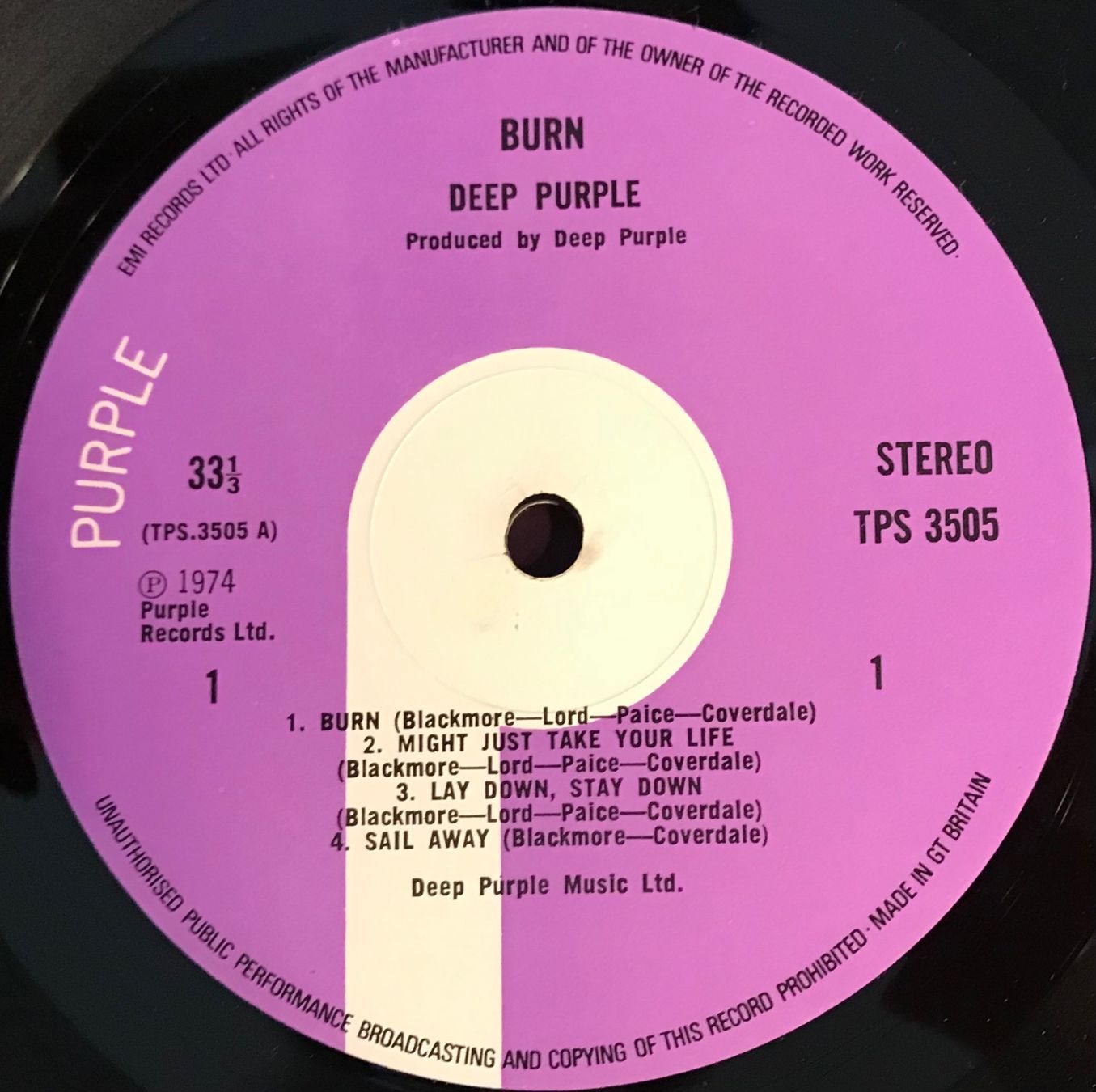 Dischi in vinile: DEEP PURPLE - BURN - 33 Tours – Usato da Bussigny venduto da vinyl-pas-cher 2