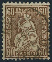 1863 - 60Rp. Sitzende Helvetia - gestempelt