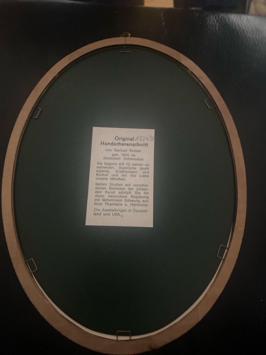 Grafiken & Lithographien: Original HandScherenschnitt, signiert, gerahmt – Gebraucht aus Birsfelden von Blaetzbums97 1