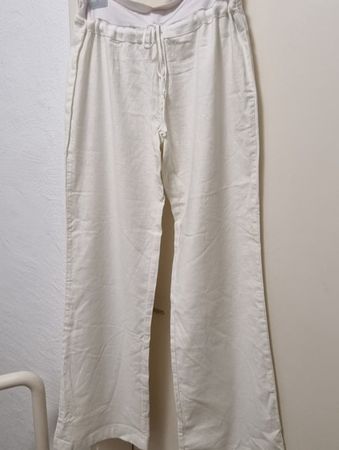 Hosen, Leinen Gr.L, weiss neu
