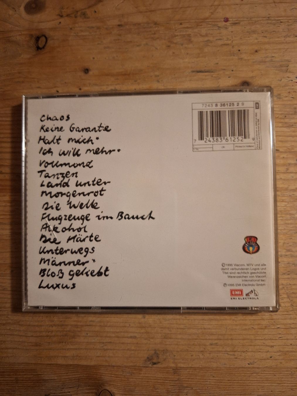 CD: Herbert Grönemeyer "unplugged" – Usato da Schwarzenburg venduto da Ralfi1 1