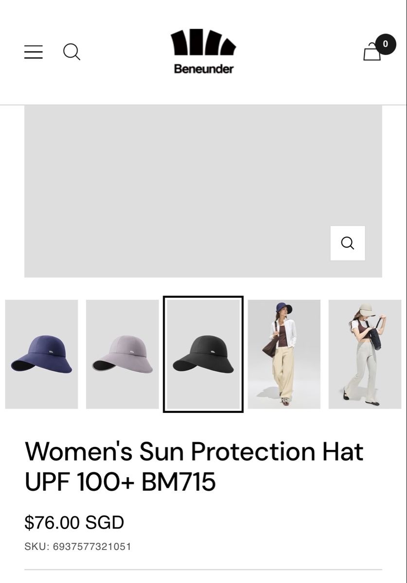 Copricapi, berretti & cappellini: Viral Beneunder Black Sun Hat UPF 100+ Wide Brim Adjustable – Usato da Zürich venduto da Eb_ 5