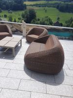 Lounge Wohngruppe Rattangeflecht braun 4 Sessel 1 Bank