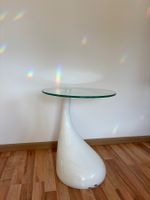 Beistelltisch weiss mit Glasplatte