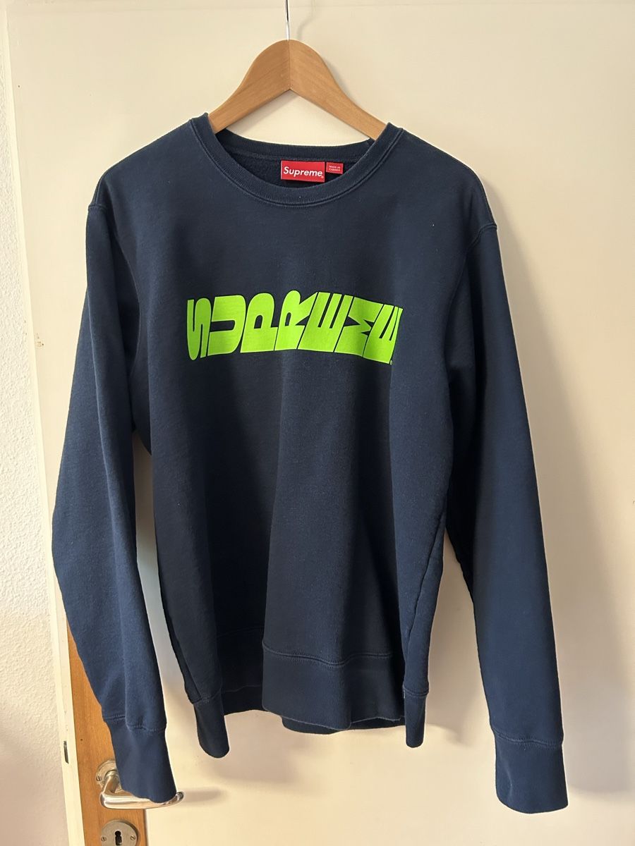 Maglioni & Felpe: Supreme Pullover Blau Grün Original Navy Crewneck – Usato da Schaffhausen venduto da raphael_95