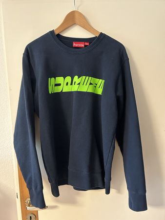 Supreme Pullover Blau Grün Original Navy Crewneck