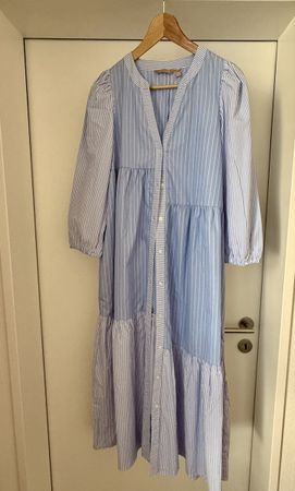 Langes Sommerkleid gestreift, Gr S, blau-weiss, ungetragen