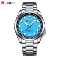 ⌚ Herrenuhr Armbanduhr Quarzuhr Hellblau Edelstahl NEU