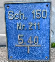 Altes Schieberschild - Wasserwerk - Aluguss? 22.3 x 16.8cm