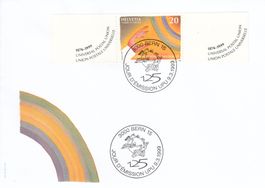 UPU 125 Jahre Weltpostverein Bern 2 FDC 1999 17+18