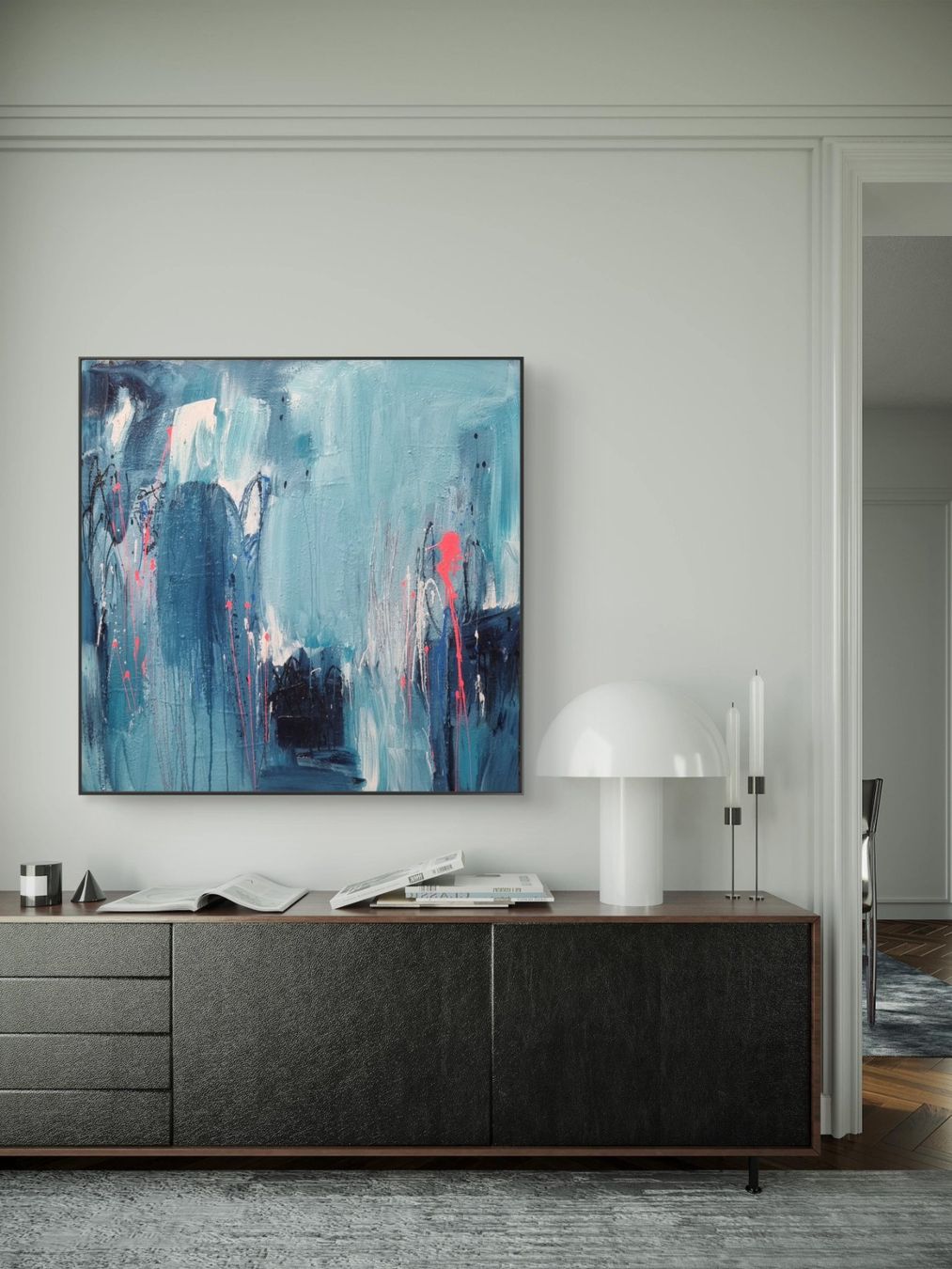 Tableaux: Originales abstraktes Gemälde 100x100cm – Neuf (Voir description) à Urdorf par Contra8