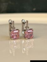 Boucles d'oreilles en agrent 925 et zircons roses