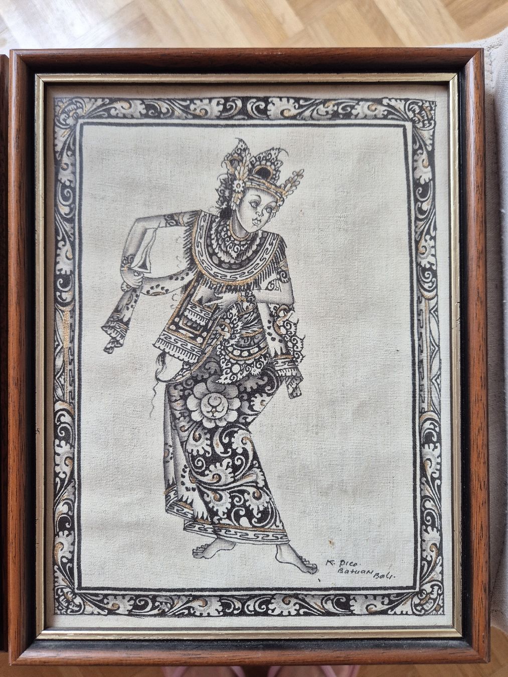 Gemälde: 3 Tableaux Bali Danse Traditionnelle  Doré – Gebraucht aus Farvagny-le-Grand von Grapeful88 2