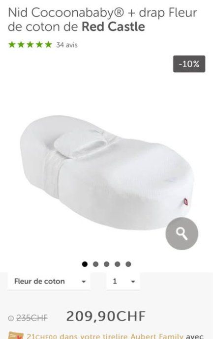 Sdraiette & Sdraiette a dondolo: Cocoonababy Red Castel baby – Usato da Forel (Lavaux) venduto da Paulette77