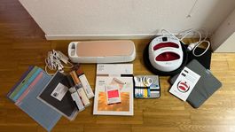 Cricut Maker Komplett-Set mit viel Zubehör + Transferpresse